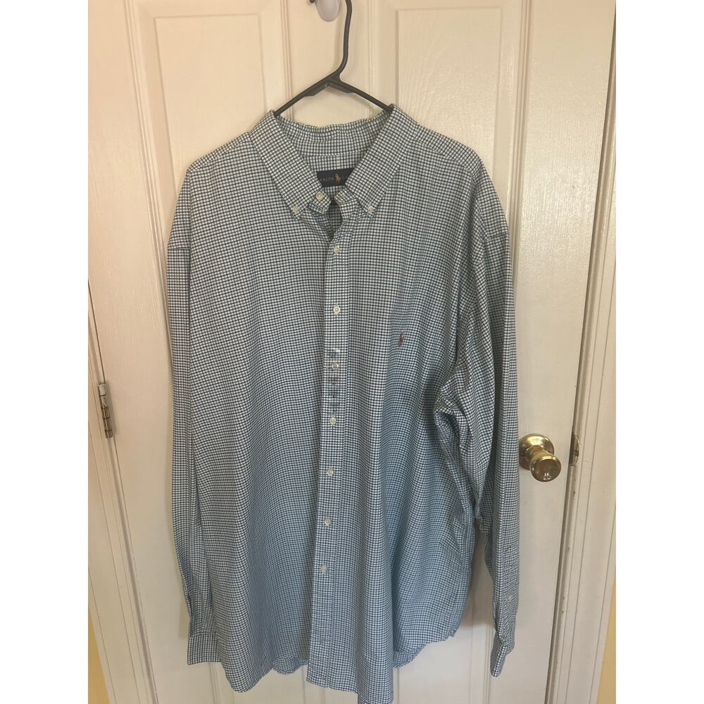 Ralph Lauren Purple‎ & Green Plaid Button Down Size 3XLT NWT